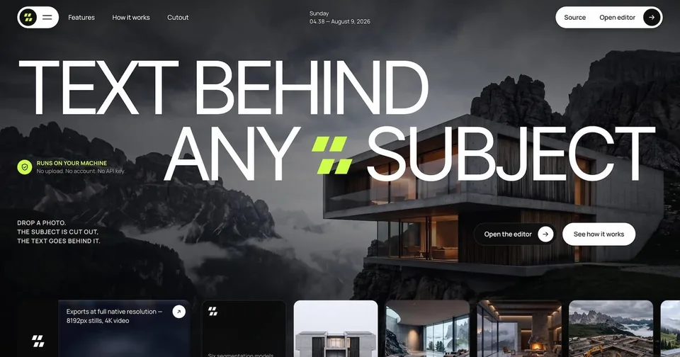 Text Behind Subject product interface