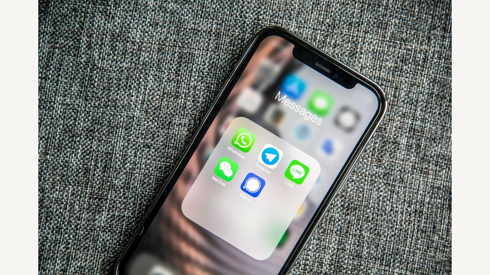 Messaging apps on a phone screen