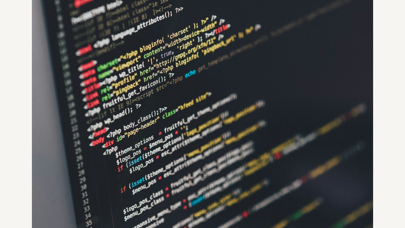 Close-up of source code on a screen