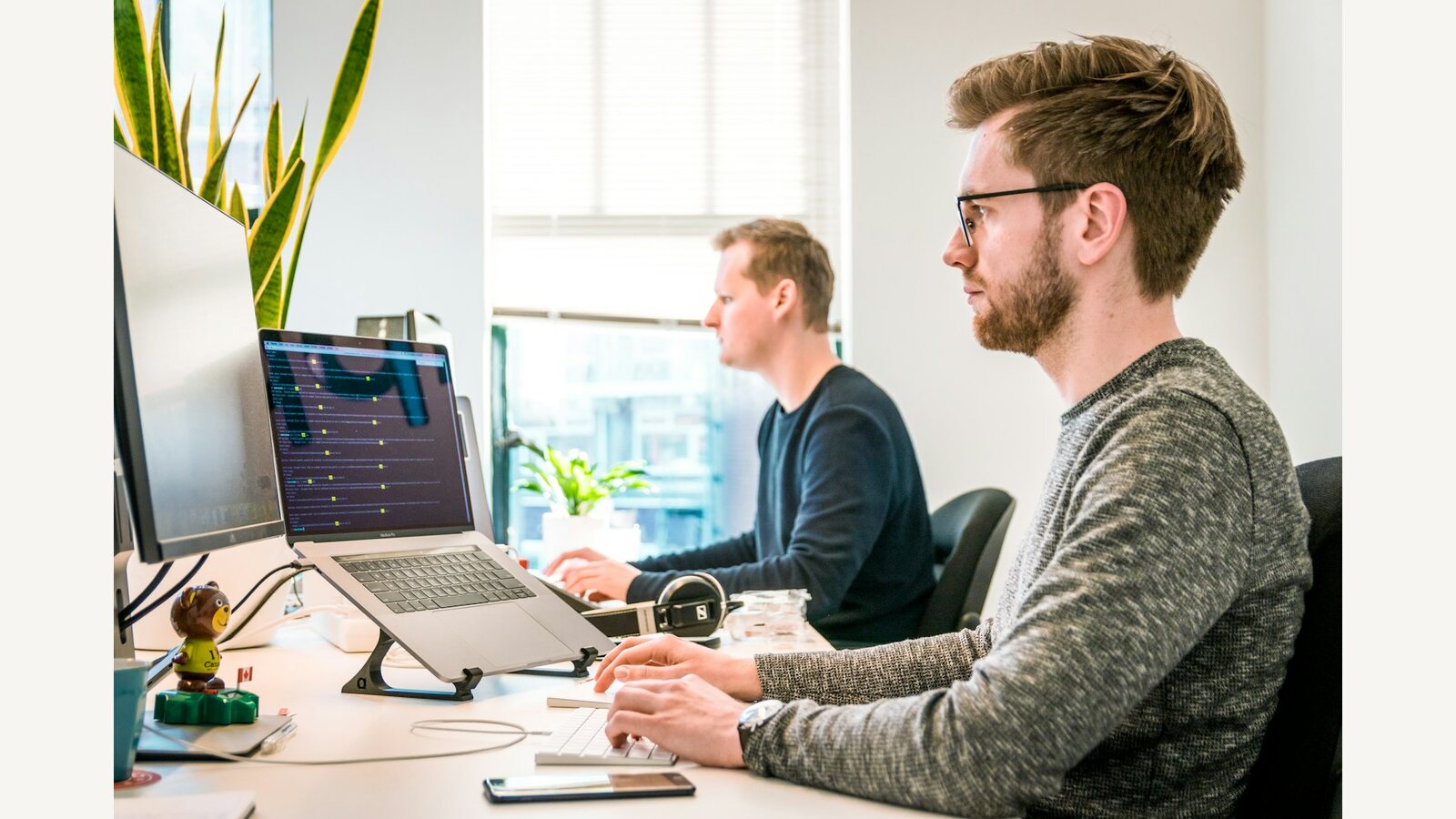 Developers working at desktop computers