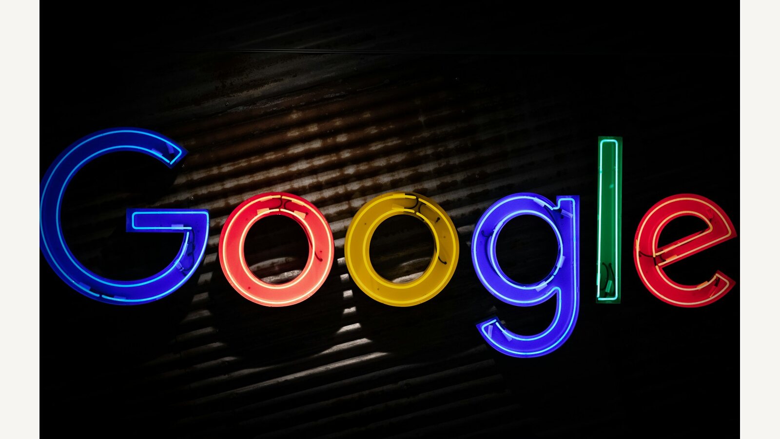 An illuminated Google sign