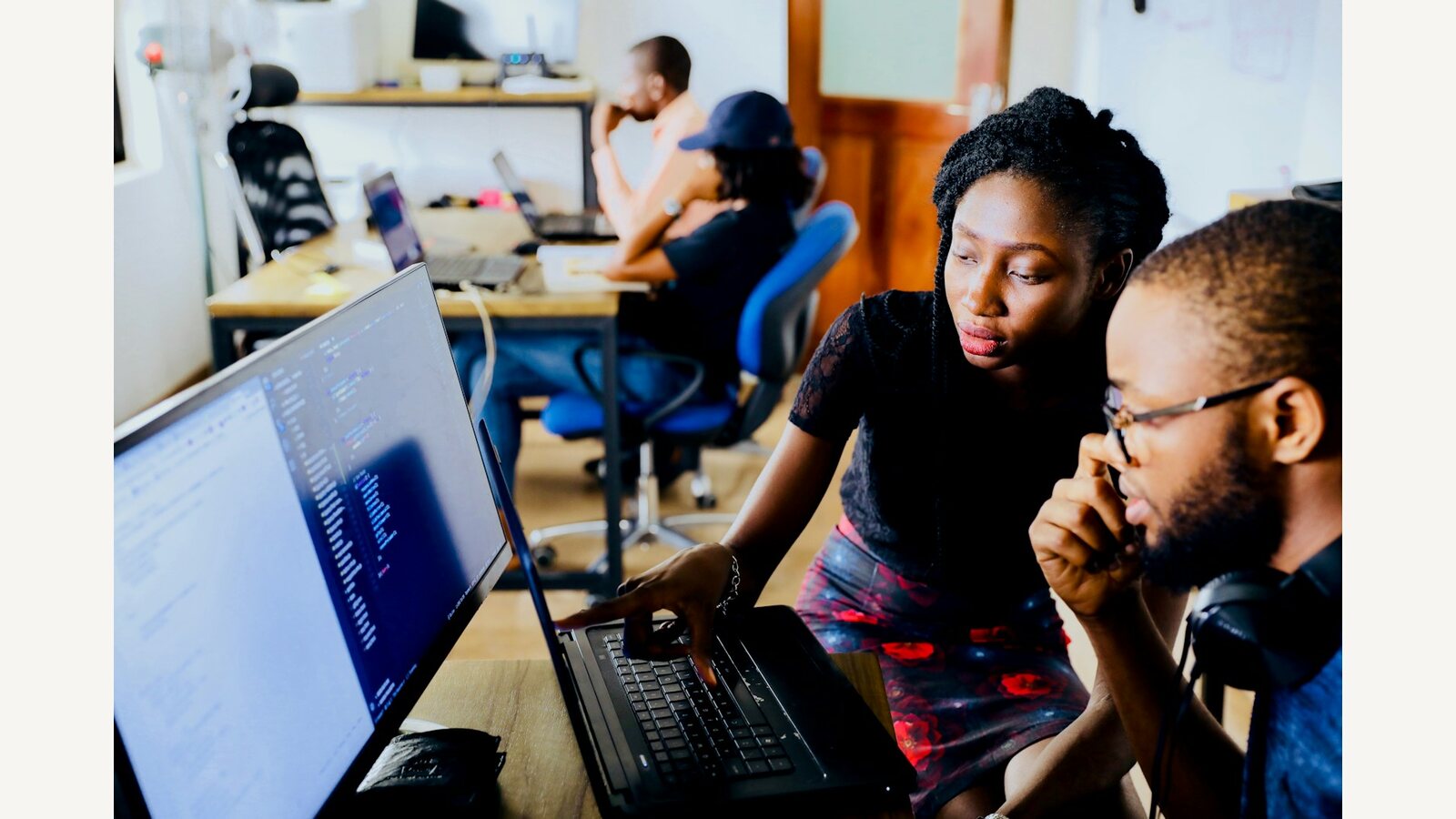 People working together at computers