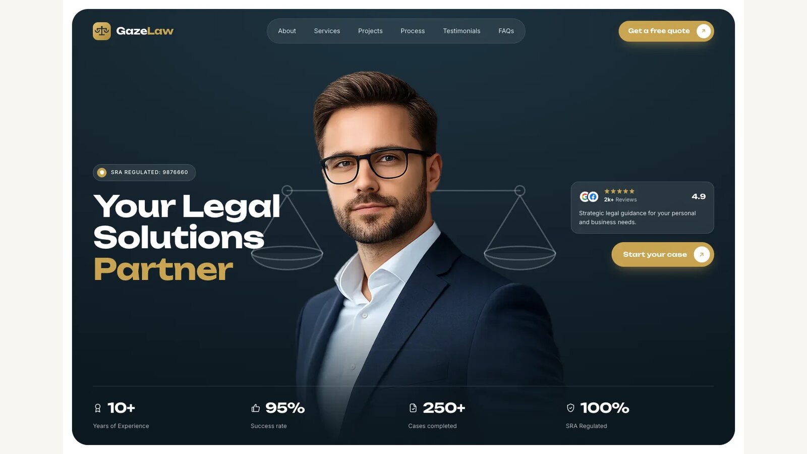 GAZE Law, a legal landing page concept built by Luminous