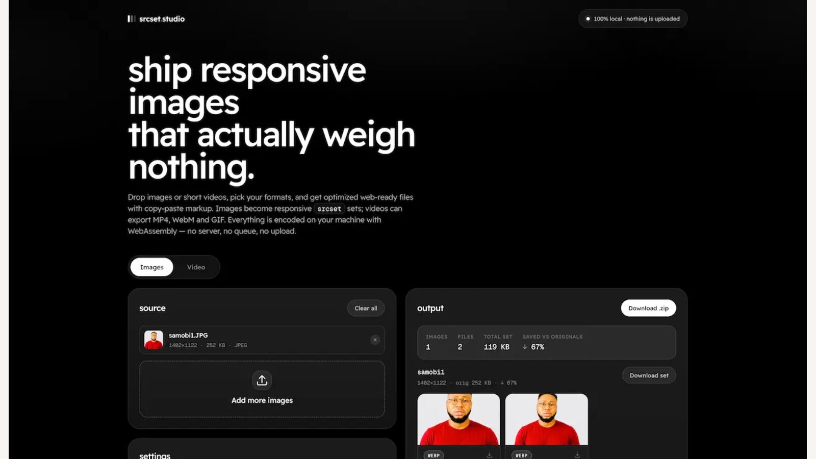 SEOHQ Pro, a Luminous tool that prepares lighter website images and video