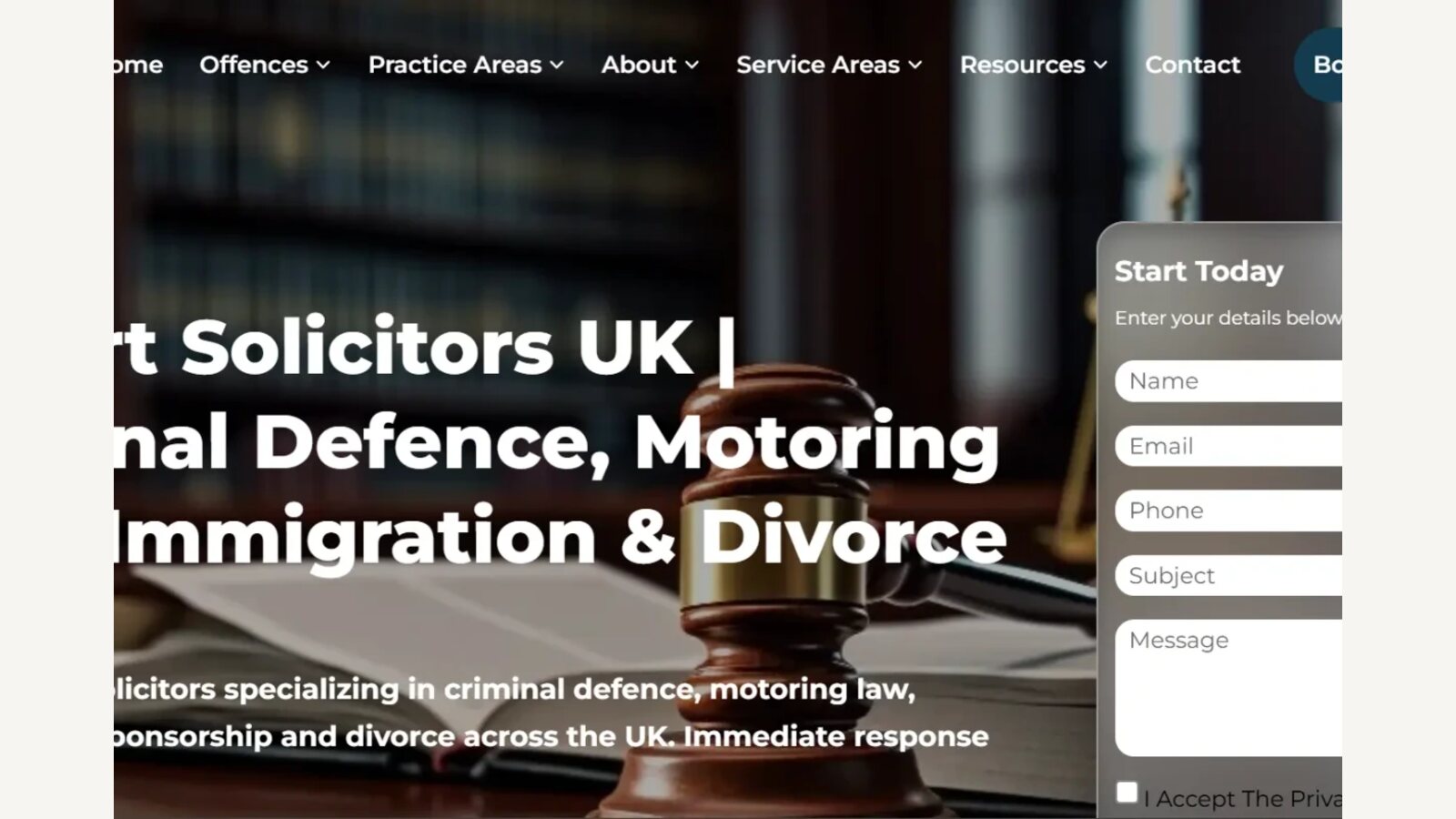 Scarsdale Solicitors website, rebuilt by Luminous for a UK law firm