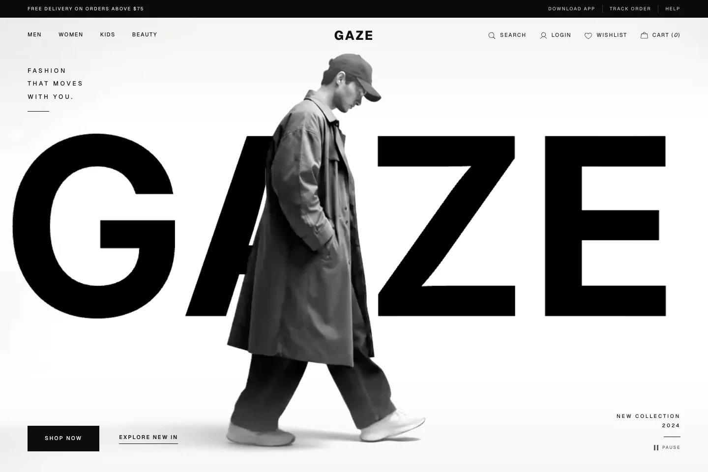 GAZE Fashion project interface