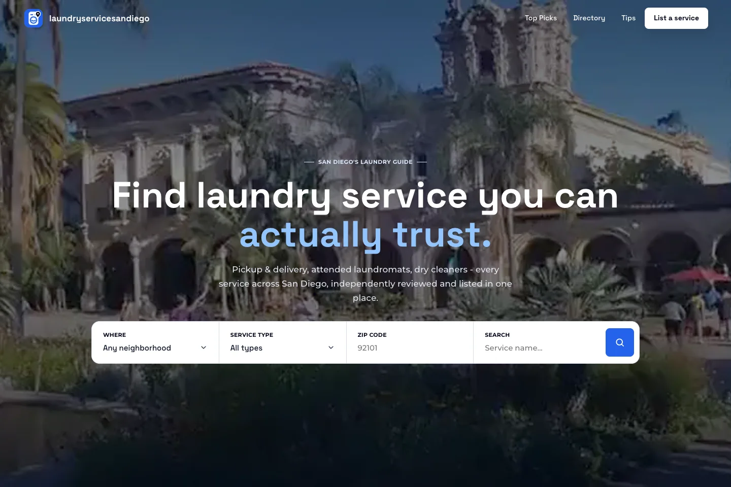 San Diego Laundry Directory project preview