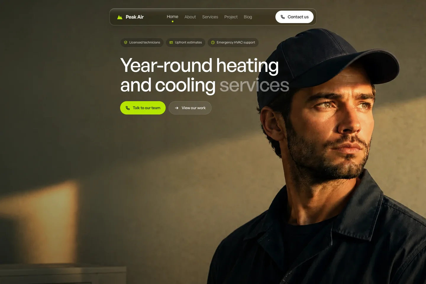 Peak Air project interface