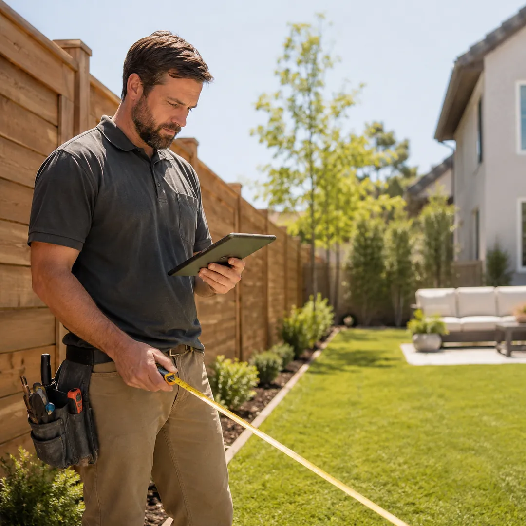 Planning a fence estimate on a laptop