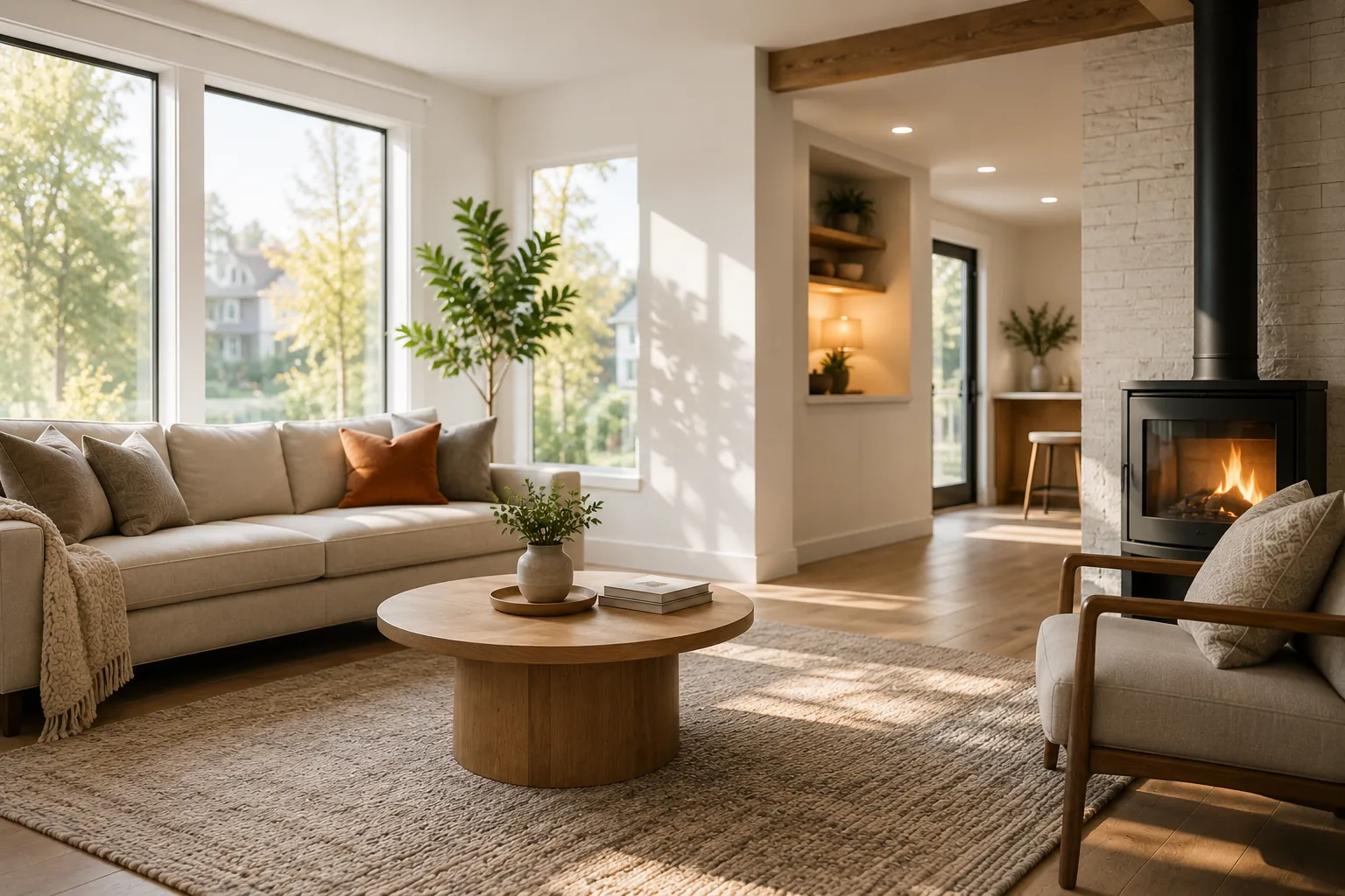Energy-efficient modern home interior
